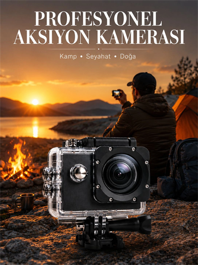 4K WiFi Aksiyon Kamerası Ultra HD Su Geçirmez Spor Kamerası