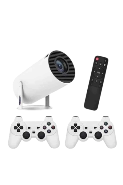 4K Wireless Çift Kollu Kumandalı Oyun Projeksiyonu Retro Video Oyunu