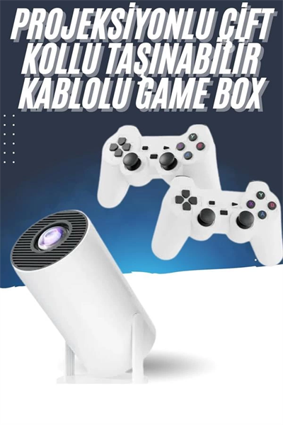 4K Wireless Çift Kollu Kumandalı Oyun Projeksiyonu Retro Video Oyunu