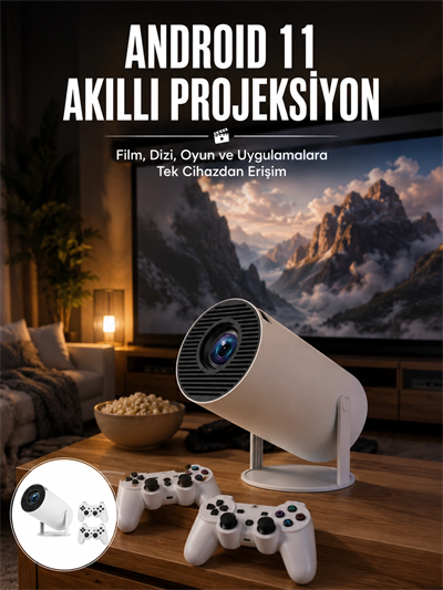 4K Wireless Çift Kollu Kumandalı Oyun Projeksiyonu Retro Video Oyunu Yeni Nesil