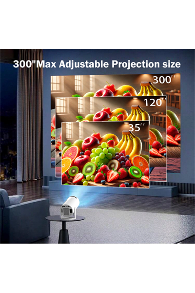 4K lazer projeksiyon cihazı 1280x720 çözünürlük 3000:1 kontrast beyaz USB HDMI WiFi