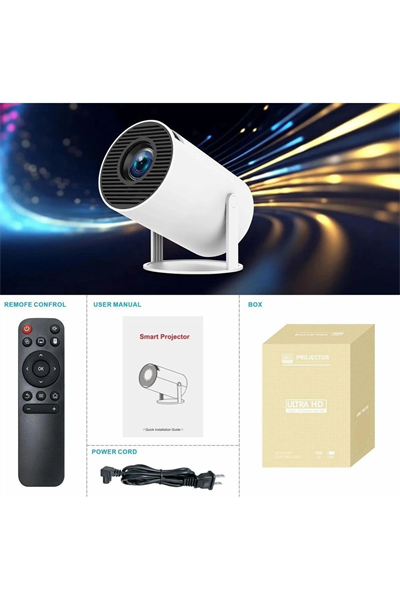 4K lazer projeksiyon cihazı 1280x800 çözünürlük 2000:1 kontrast 200 ansilümen beyaz