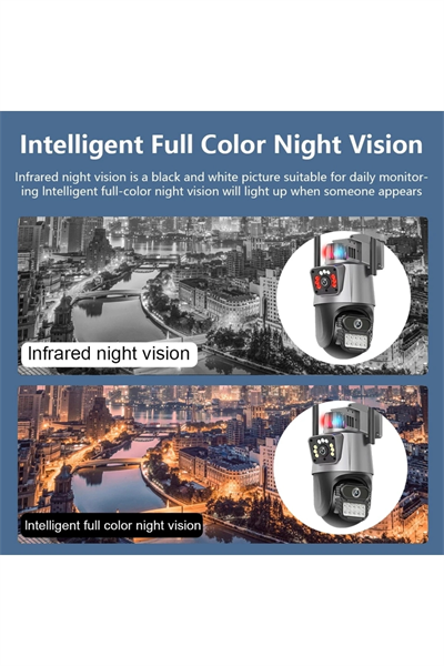 4MP 4K Ultra HD çift lens IP kamera hareketli dış mekan gece görüş su geçirmez WiFi 2 yıl garantili