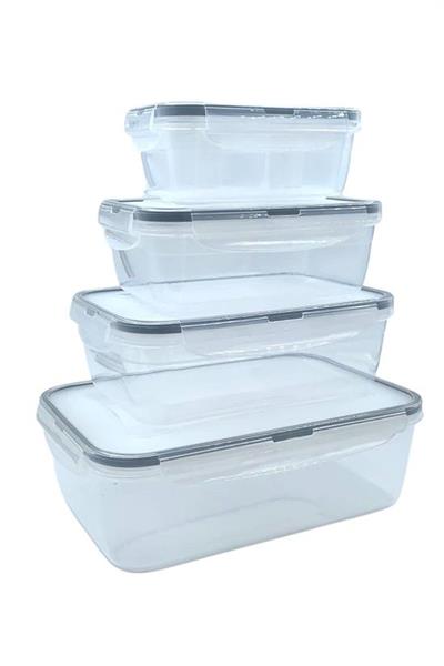 4'lü İç İçe Sızdırmaz Contalı Kilitli Kapaklı Plastik Erzak Saklama Kapları LC315 (3936)