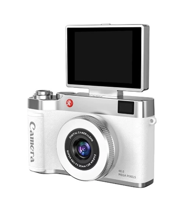 4k Çantalı Dijital Retro Video Kamera 48mp 16x Zoom Işıklı (32gb) Kart Dijital Fotoğraf Makinesi Beyaz