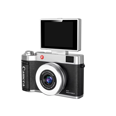 4k Çantalı Dijital Retro Video Kamera 48mp 16x Zoom Işıklı (32gb) Kart Dijital Fotoğraf Makinesi Siyah