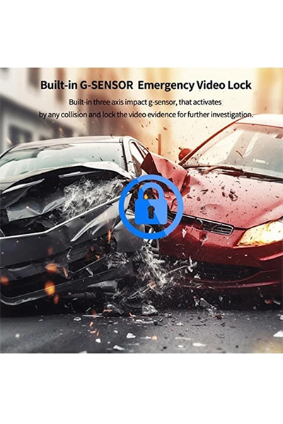 4k Wifi Çift Kameralı Araç Kamerası Gece Görüşlü G-sensörlü Dash Cam 170 Derece