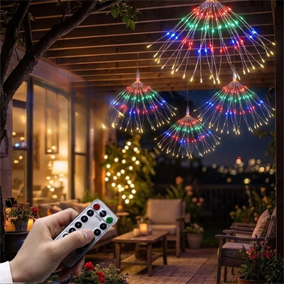 4’lü Açılır Led Işık Seti – 8 Farklı Işık Modlu, Kumandalı, Usb Kablolu Renkli Dekoratif Fiber Led Lamba Bx40