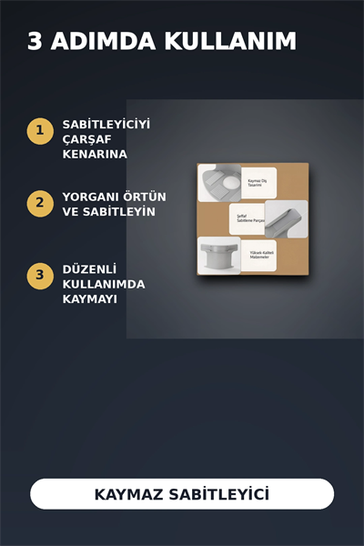 4lü Şeffaf Çarşaf ve Yorgan Sabitleyici – Kaymaz Dişli Pratik Çözüm
