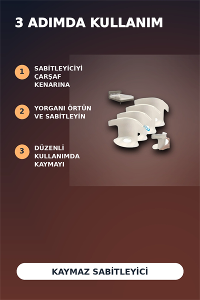 4lü Şeffaf Kaymaz Çarşaf ve Yorgan Sabitleyici - Dişli Tutucu ile Pratik Çözüm