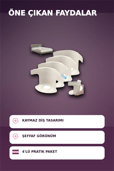 4lü Şeffaf Kaymaz Çarşaf ve Yorgan Sabitleyici - Dişli Tutucu ile Pratik Çözüm