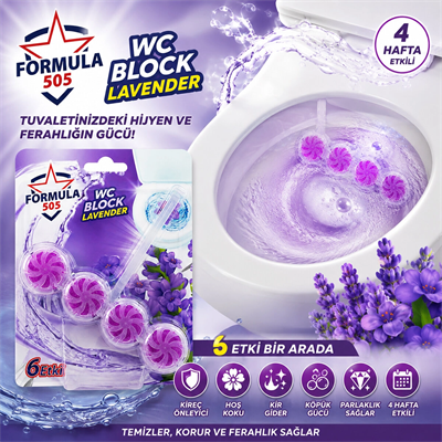 4lü WC Blok - Lavanta Kokulu - 2 Adet - 6 Etkili - 200 gr