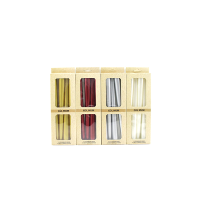 4pcs Candle Metalik Renkler Şamdan Mum 25cm Bx40
