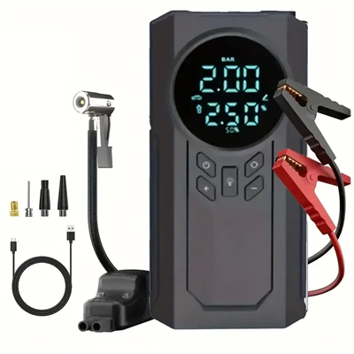 4’ü 1 Arada Lastik Şişirici – Akü Takviyesi – Powerbank – Led Işık Bx40