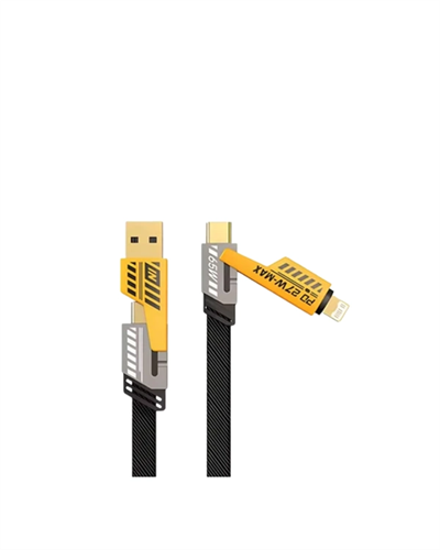 4ü 1 Arada Metal Hızlı Veri Kablosu – 65W Güç, 27W iPhone Desteği, 480Mbps Aktarım