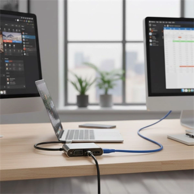 4’ü 1 Arada Type-c To Hub Dönüştürücü Adaptör – 4k Ultra Hd Hdmı & Vga Görüntü Aktarımı, Pd Hızlı Şarj Destekli, Usb Çoklayıcı Bx40