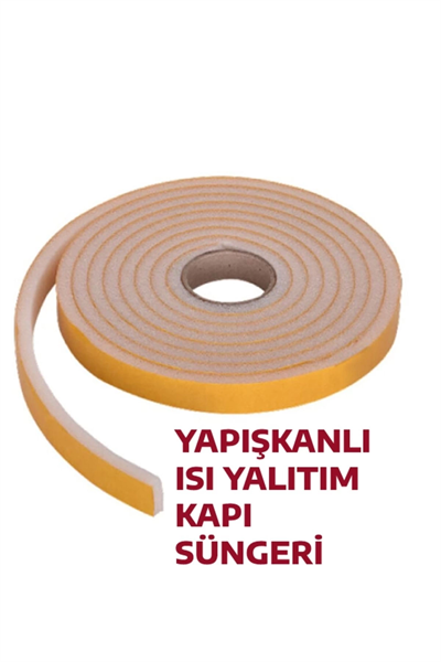 5 Adet 3 Metre Yapışkanlı Kapı Bandı Isı Yalıtım Süngeri