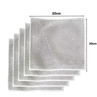 5 Adet Çok Fonksiyonlu Çizmeyen Tel Bulaşık Bezi Bulaşık Havlusu Bulaşık Temizlik Ovma Bezi (3936)