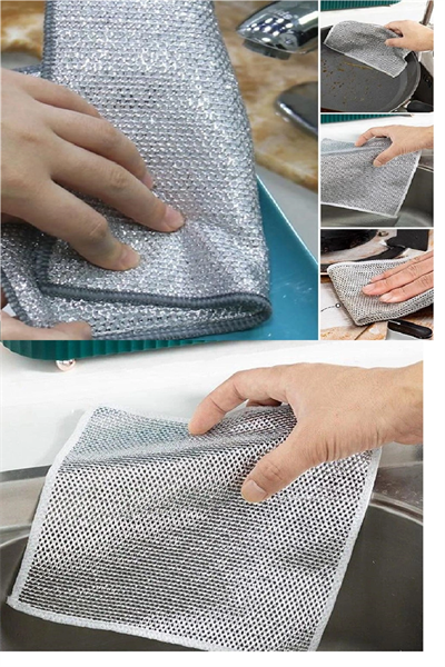 5 Adet Çok Fonksiyonlu Çizmeyen Tel Bulaşık Bezi Bulaşık Havlusu Bulaşık Temizlik Ovma Bezi Bx40