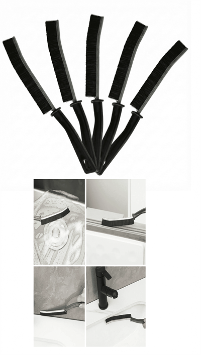 5 Adet İnce Kıl Fırça Banyo Mutfak Pencere Oluk Klozet Kenarı Kavisli Detay Temizleme Fırçası