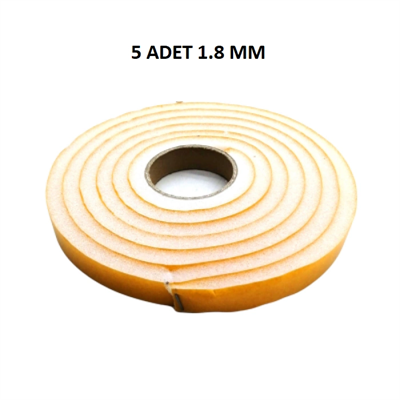 5 Adet Kapı Pencere Isı Yalıtım Süngeri Yapışkanlı Pencere Rüzgar Bandı 18mm X 2,5 Mt