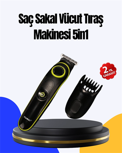 5 Başlıklı Çok Fonksiyonlu Saç Kesme ve Sakal Düzeltme Makinesi Erkek Bakım Aleti