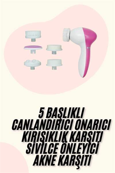5 Başlıklı Titreşimli Cilt Temizleme Seti Canlandırıcı ve Onarıcı