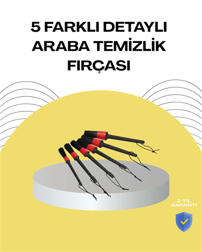 5 Boy Fırçalı Araba Temizlik Seti-Derin Temizlik Sağlayan Yumuşak Fırçalar