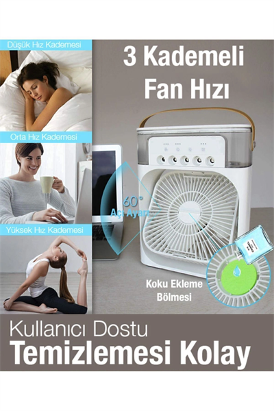 5 Çıkışlı Fanlı Ultrasonik Hava Nemlendirici, Oda Havasını Etkili Şekilde Nemlendirir