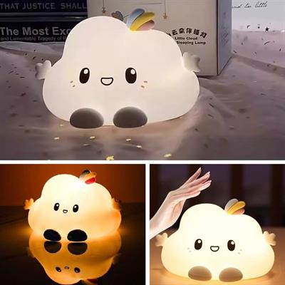 5 Farklı Renk Modlu Bulut Figürlü Pofuduk LED Gece Lambası–Yumuşak Dokulu Çocuk Odası ve Dekoratif Şarjlı Ortam Işığı (3936)