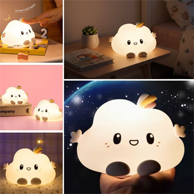 5 Farklı Renk Modlu Bulut Figürlü Pofuduk LED Gece Lambası–Yumuşak Dokulu Çocuk Odası ve Dekoratif Şarjlı Ortam Işığı