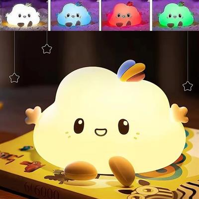 5 Farklı Renk Modlu Bulut Figürlü Pofuduk LED Gece Lambası–Yumuşak Dokulu Çocuk Odası ve Dekoratif Şarjlı Ortam Işığı (3936)