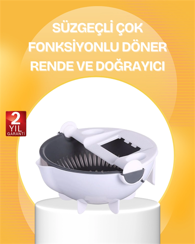 5 Fonksiyonlu Döner Süzgeçli Rende ve Dilimleyici Aparat