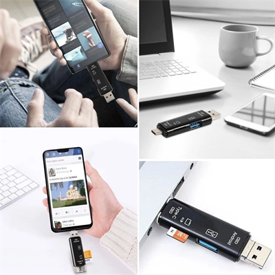 5 İn 1 Çok Fonksiyonlu Usb 2.0 Micro Sd Kart Okuyucu - Usb/micro Usb/type-c Çıkışlı, Otg Çevirici Bx40