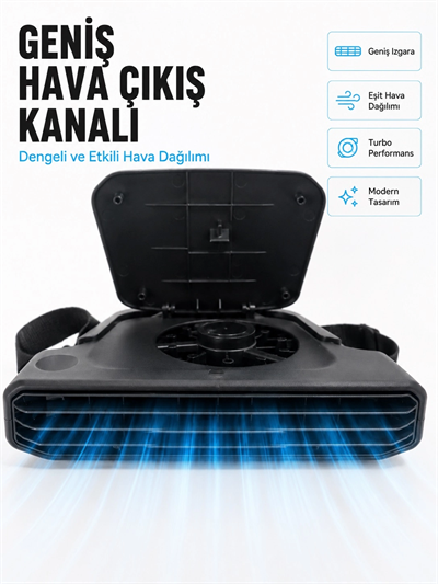 5 Kademeli Araç İçi Boyun Serinletme Fanı Güçlü Turbo Hava Akışlı USB Şarjlı