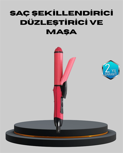 5 Kademeli Seramik Saç Düzleştirici – Düz ve Kıvırcık Mod, 26 mm Plaka, Profesyonel Saç Şekillendirme