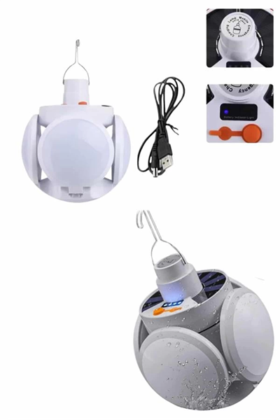 5 Kanatlı Bahçe Aydınlatma Led Askılı Solar Güneş Enerji Usb Sarjlı