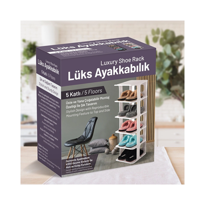 5 Katlı Pratik Ayakkabılık - Ayakkabı Rafı Bx40