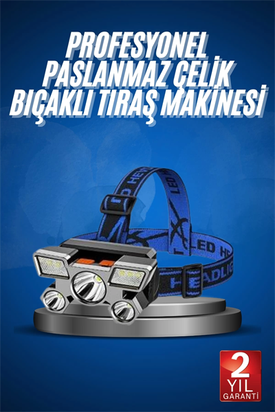 5 LED Far Şarj Edilebilir Güçlü Kafa Lambası Kamp Lambası 4 Modlu