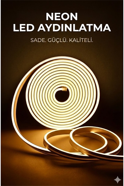 5 METRE Esnek Neon LED Şerit - 12V Dekoratif Ambiyans Aydınlatması TAK ÇALIŞTIR