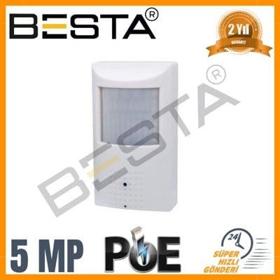 5 MP 1440P 48 IR LED IP POE DAHİLİ MİKROFONLU PIR DEDEKTÖR GÖRÜNÜMLÜ Güvenlik Kamerası