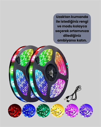 5 Metre Kumandalı Su Geçirmez Şerit LED