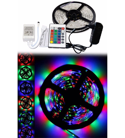 5 Metre Rgb Şerit Led Seti-iç Ve Dış Mekan Silikonlu-tak Çalıştır Bx40