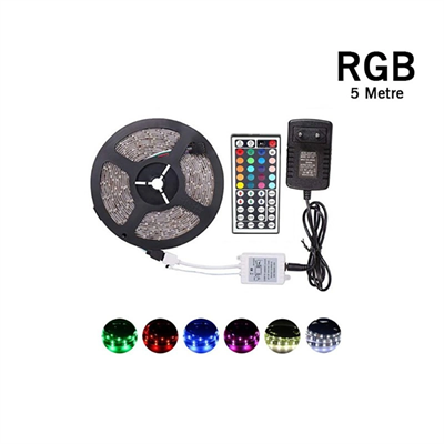 5 Metre Rgb Şerit Led Seti-iç Ve Dış Mekan Silikonlu-tak Çalıştır Bx40