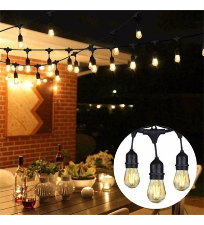 5 Metre Sabit Yanan Modlu 10 Ampul Parti Organizasyon Iç & Dış Mekan 2700k Led Aydınlatma Uzatma Fişli