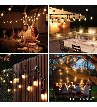 5 Metre Sabit Yanan Modlu 10 Ampul Parti Organizasyon Iç & Dış Mekan 2700k Led Aydınlatma Uzatma Fişli