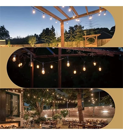 5 Metre Sabit Yanan Modlu 10 Ampul Parti Organizasyon Iç & Dış Mekan 2700k Led Aydınlatma Uzatma Fişli