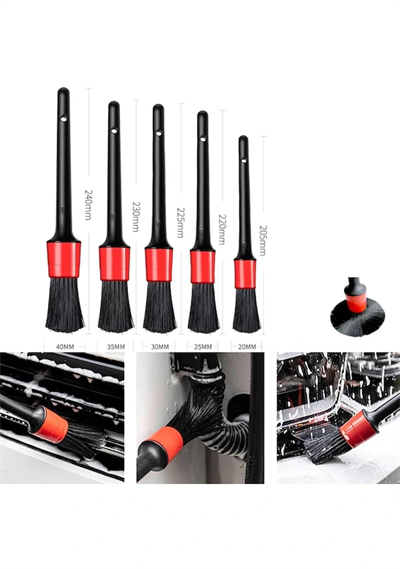 5 Parça Araç Detaylı Temizlik Fırçası İç Dış Motor Temizlik Fırça Seti