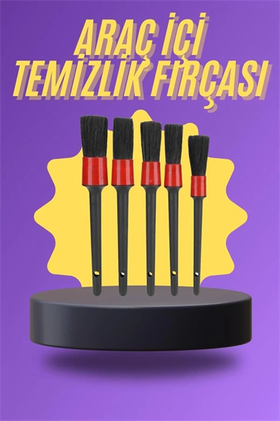 5 Parça Araç İçi Temizlik Fırçası Araç İçi-Dışı Temizleme Fırça Seti