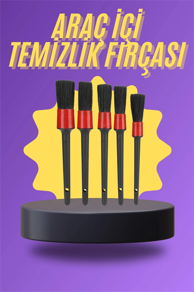 5 Parça Araç İçi Temizlik Fırçası Araç İçi-Dışı Temizleme Fırça Seti